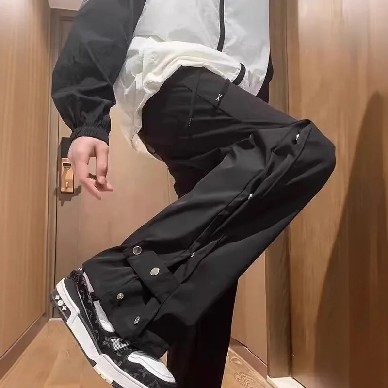

Men Summer Handsome High Appearance Cargo Pants Teen Fashion Versatile Sports Outdoor Solid Long Pants Summer Pants Sports man