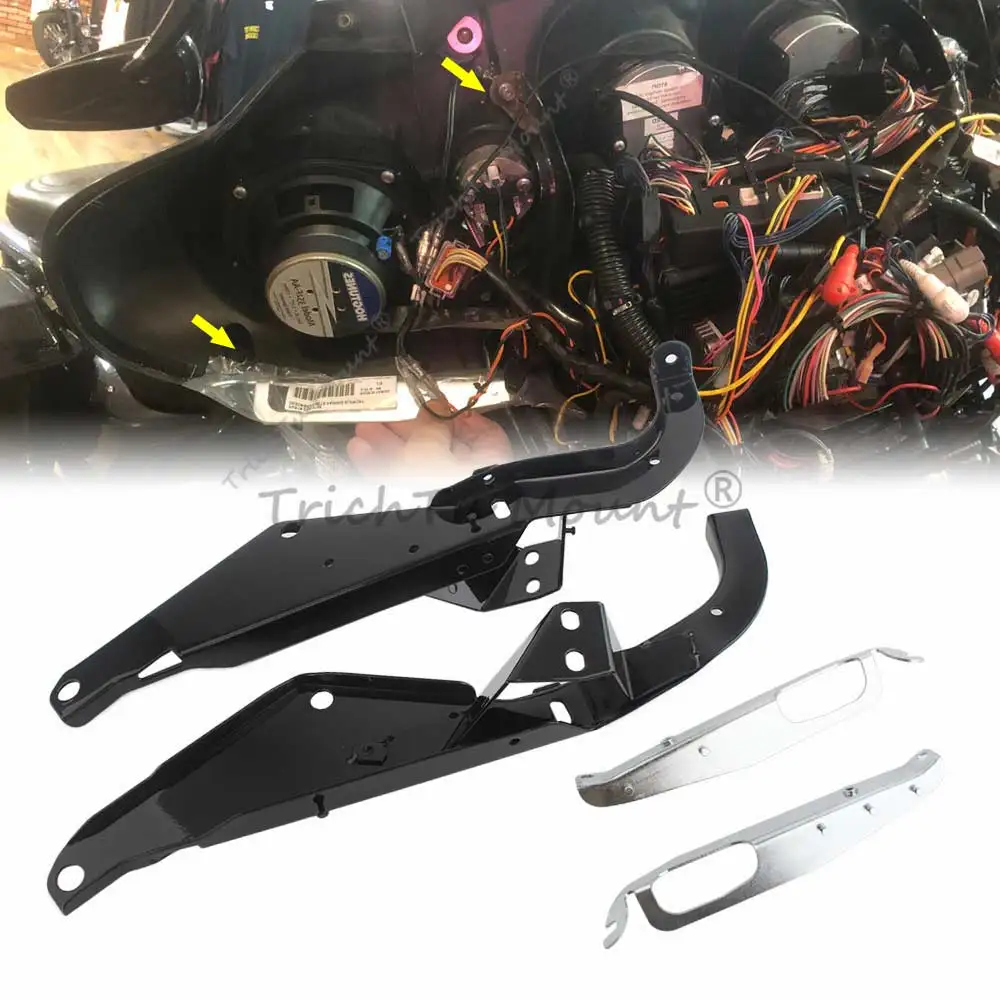 Motorcycle Batwing Head Outer Fairing Support Bracket Black Heavy Duty Fit For 1996-2013 Touring Harley Electra Glide FLHT