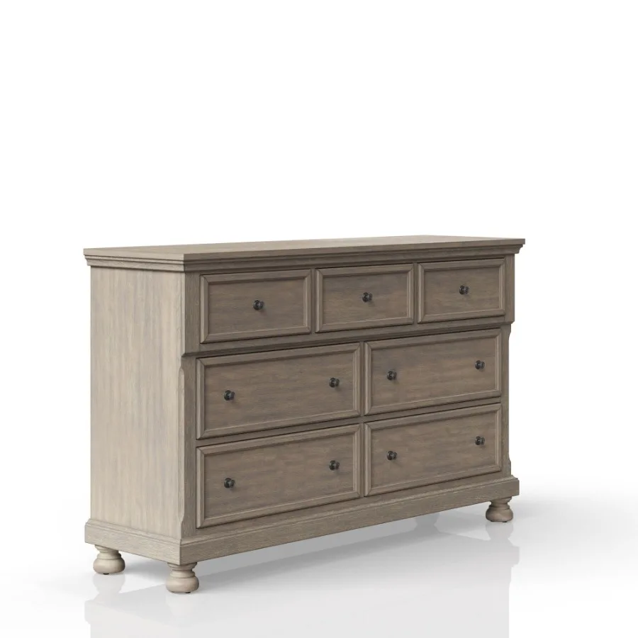 Seven Drawer Dresser Antique Gray