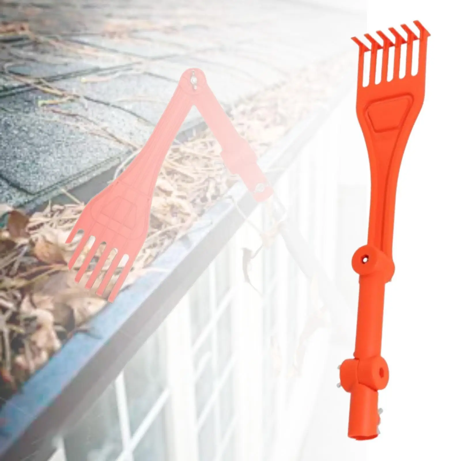 Gutter Cleaning Tool Home Gifts Sturdy Rust Resistan Adjustable Rotating Head Mini Rake for Gutters Branches Hard to Reach Areas