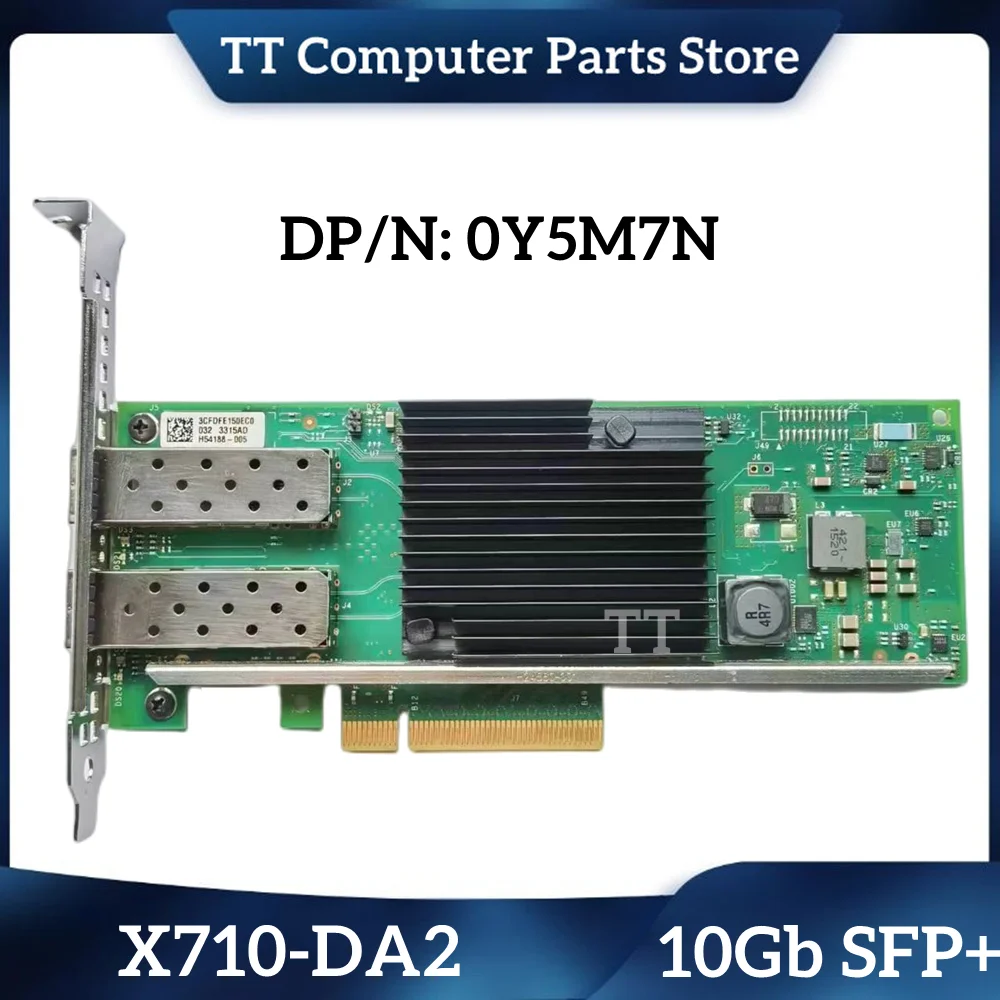 TT For DELL Y5M7N 0Y5M7N INTEL X710-DA2 DUAL PORT 10GB SFP+ FULL HEIGHT NETWORK ADAPTER