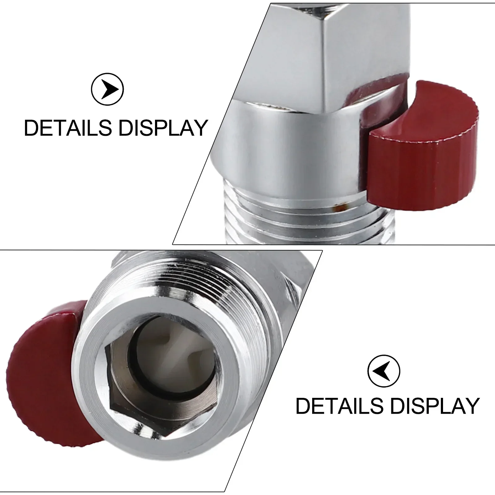 

Hot Cold Water Valve Alloy Water Inlet Valve Kitchen Red And Blue Labels Sink Cabinet Accessory Versatile Usage