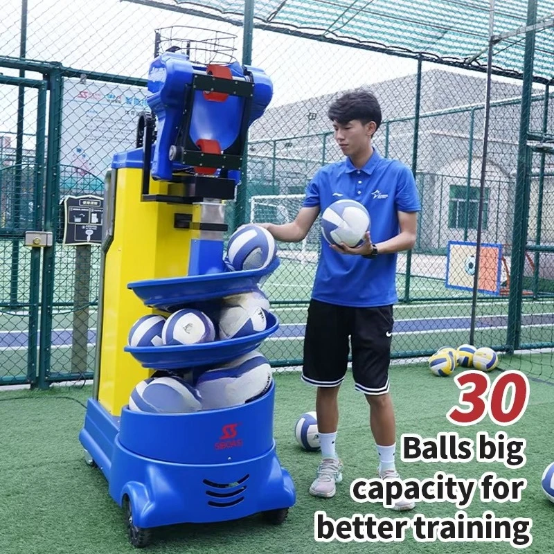 SIBOASI V2201A Automatic Volleyball Launcher Yellow & Blue Adjustable Height Multi-Training Time-Saving