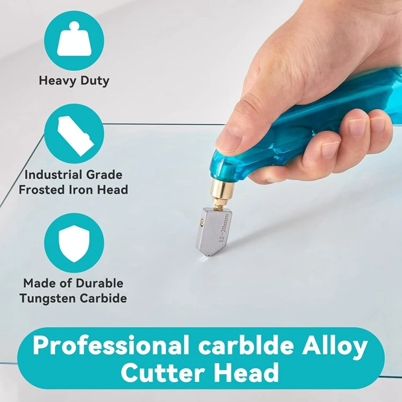 Glass Cutter 2Pcs Glass Cutting Tool With 4Pcs Replaceable Head Stained Glass Cutting Tools With 1Pcs Screwdriver