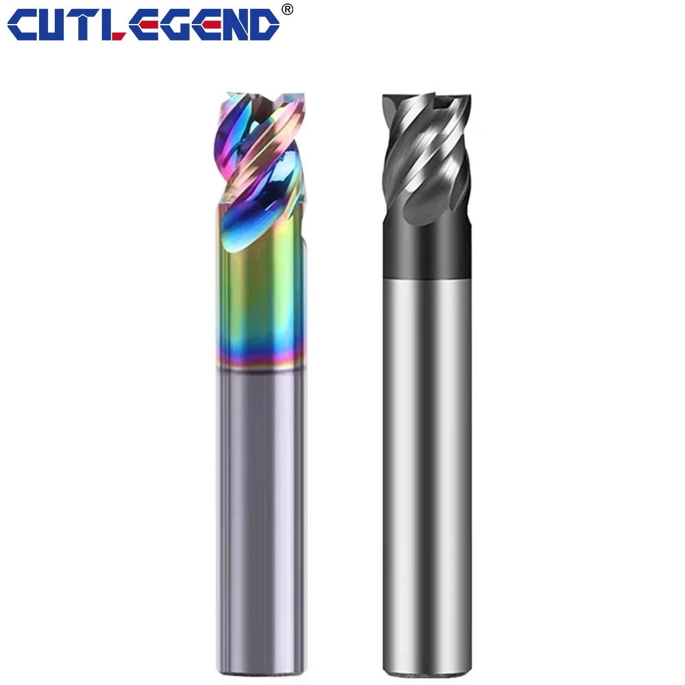 CUTLEGEND End Mill Short Cutting Length CNC Milling Cutter Solid Carbide Coated for Aluminum Steel Metal Milling Cutter 1mm-12mm