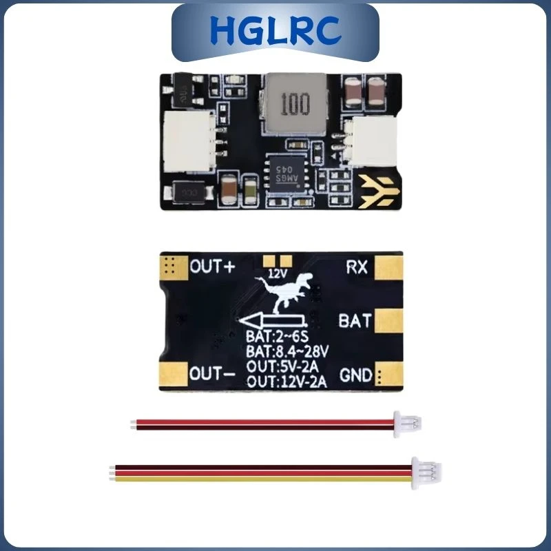 HGLRC New 5-12V BEC Step-down Module 5V/12V Output / 8.4V-28V Input Supports Welding or Wiring Terminal Connection RC FPV Drone