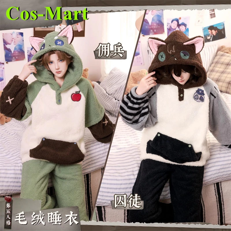 Cos-Mart Identity V Naib Subedar 플러시 잠옷 Luca Balsa Prisoner 코스프레 의상 Mercenary Cos Winter Home Sleeping Robe New