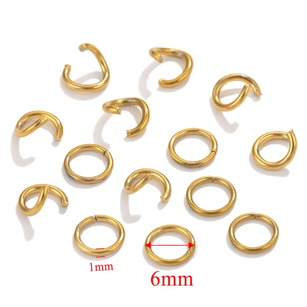 100 Stück vergoldeter Edelstahl-Binderringverbinder für Schmuckherstellung, DIY-Halskette, Armband, Verbinder, Schmuckzubehör