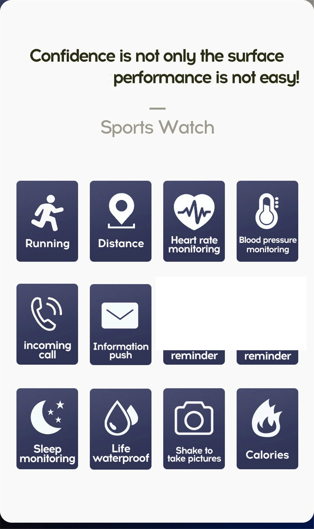 Smart Watch Für Männer Frauen Sport Modus Musik Steuerung Kalorien Abstand Fitness Smart Band Nachricht Erinnern Smart Armband Android IOS – Detail 14