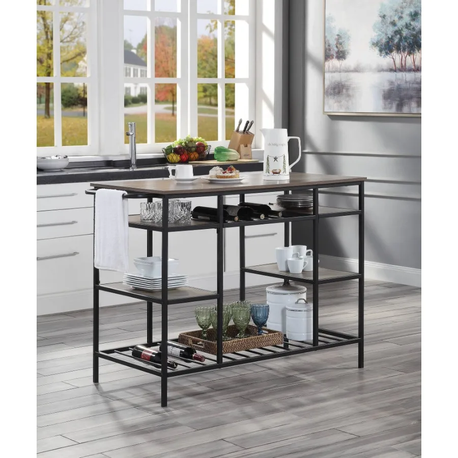 

Кухонный остров Lona Rustic Oak Black Finish