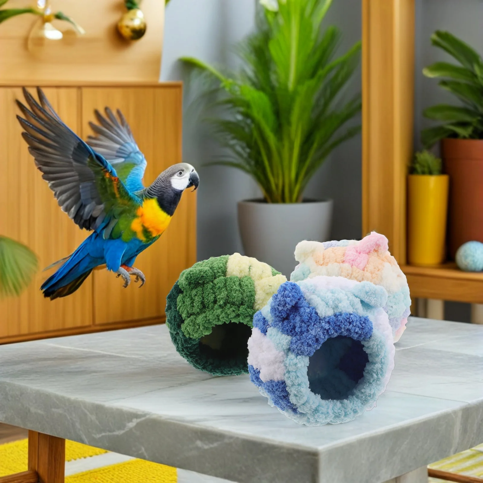 

Pet Bird Warm Nest Breathable Insulated Sleeping Den Natural Fiber Lined Quiet Resting Place for Small Birds All Season