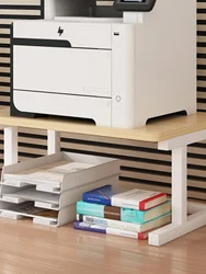 Rui Mu Printer Stand Elevator Pad Office Desk Surface Storage Organizer Rack Simple Style Carbon Steel Tabletop Holder