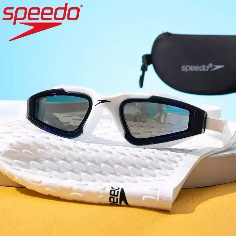 

Speedo Electroplated Colored Goggles Wide Vision Frame UV Resistant for Outdoor Swimming Adults
