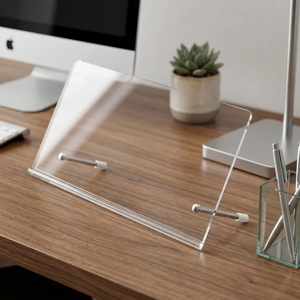 Clear Monitor Memo Board Free Installation No Glue 14x5in Fits 95 Percent of Monitor Bases Ergonomic Angle Design