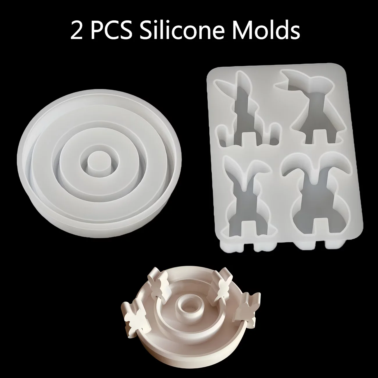 Unverzichtbares Silikonform-Set für Osterhasen - DIY Harz/Gips für Osterei-Dekorationen, Frühlings-Bastelarbeiten - Leicht zu entformen, wiederverwendbar