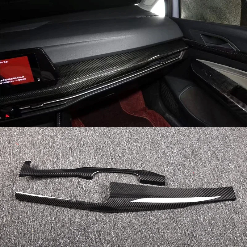 

Genuine carbon fiber car center console decorative cover panel suitable for 2020 2021 2022 Volkswagen Golf 8 MK8 center instrume