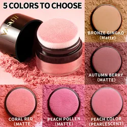 ILISYA 5 PCS Face Blusher Powder for Cheek Matt/Shimmering Nude Makeup Lightweight Natural Finish Brightening Complexion