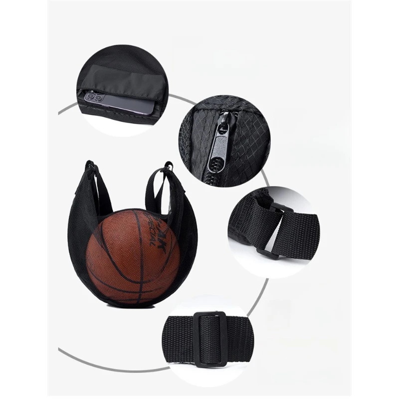 Bolsa esportiva crossbody de ombro multifuncional, 1 peça, adequada para armazenar bolas, ideal para uso de treinamento com design de zíper