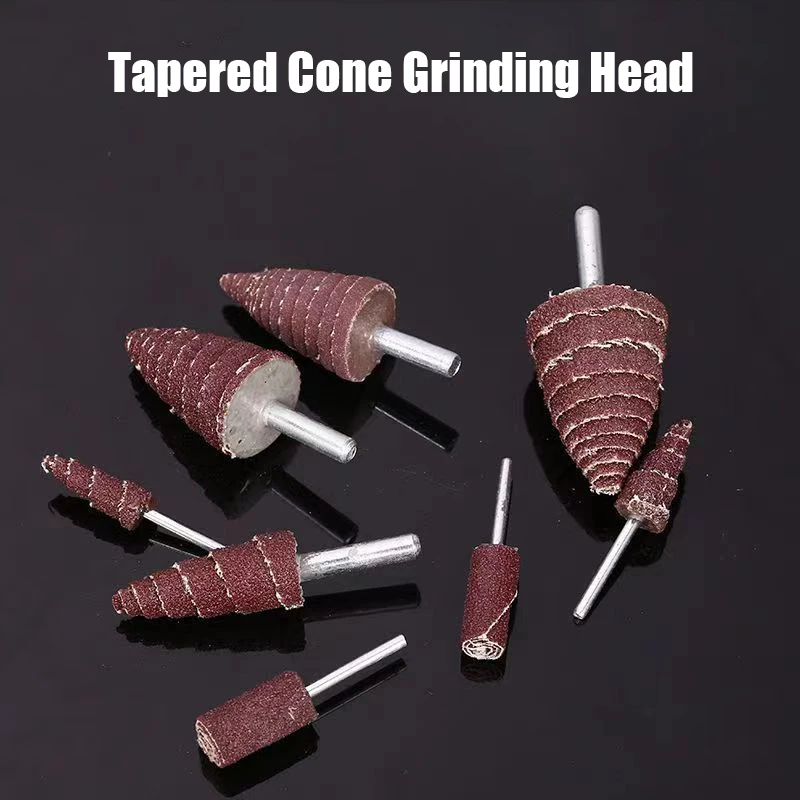 

50Pcs Tapered Cone Grinding Head Sandpaper Flap Wheels Polishing Sanding for Drill Dremel Accessories 6mm Shank 3mm