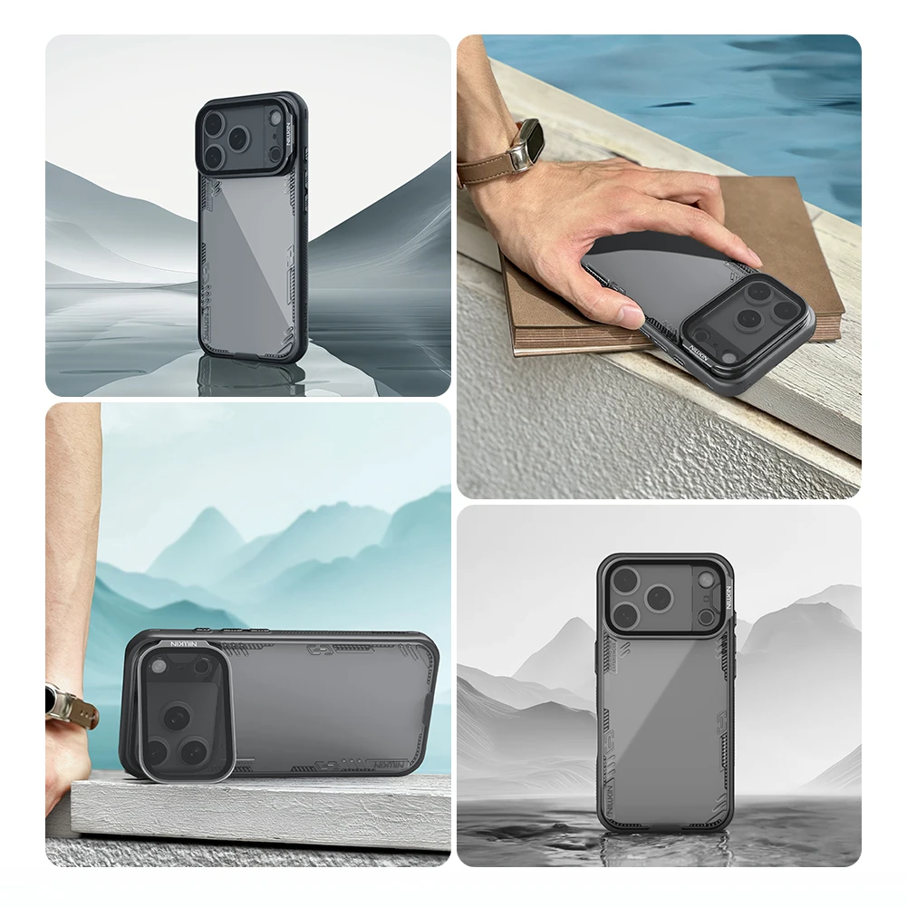 حافظة Nillkin لهاتف آيفون 17 Pro Max 17 Air 17 Pro 17 Iceblade Prop صديقة للبيئة مقاومة للصدمات مع حامل عدسات شفاف #2