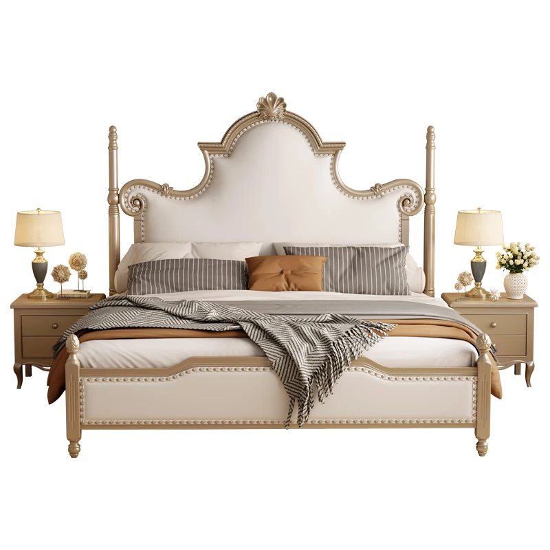 

Luxury European villa high PC and console game bedroom luxury American light luxury princess bed