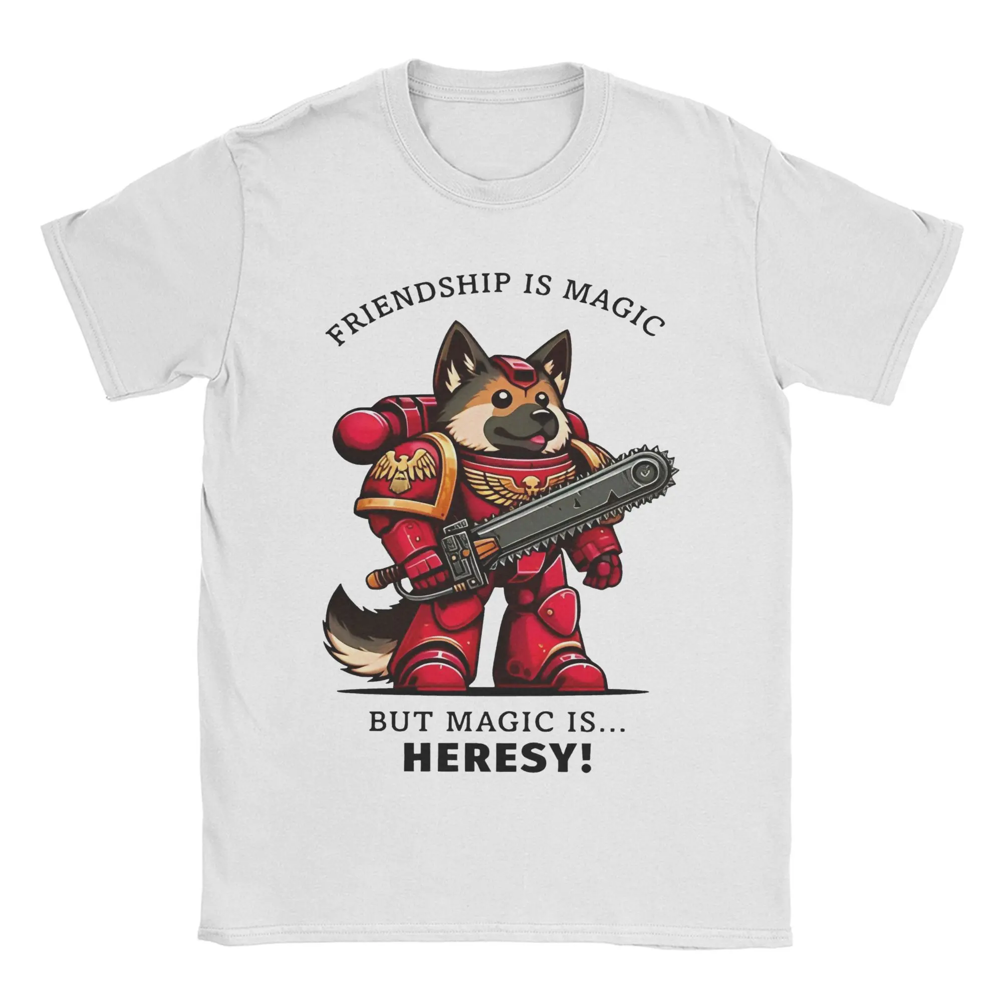 Men Women's WH 40K Space Marine Dog War-hammers T Shirts  Pure Cotton Clothing Short Sleeve Crewneck Tee Shirt 6XL T-Shirt