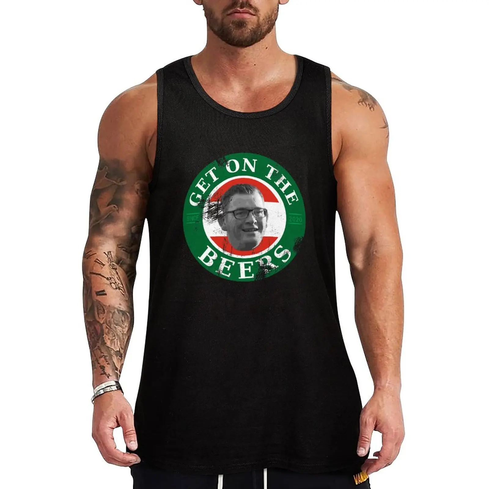 

Dan Andrews - Get On The Beers Funny Tee Design Tank Top Sleeveless men gym clothing men fitness clothing for men