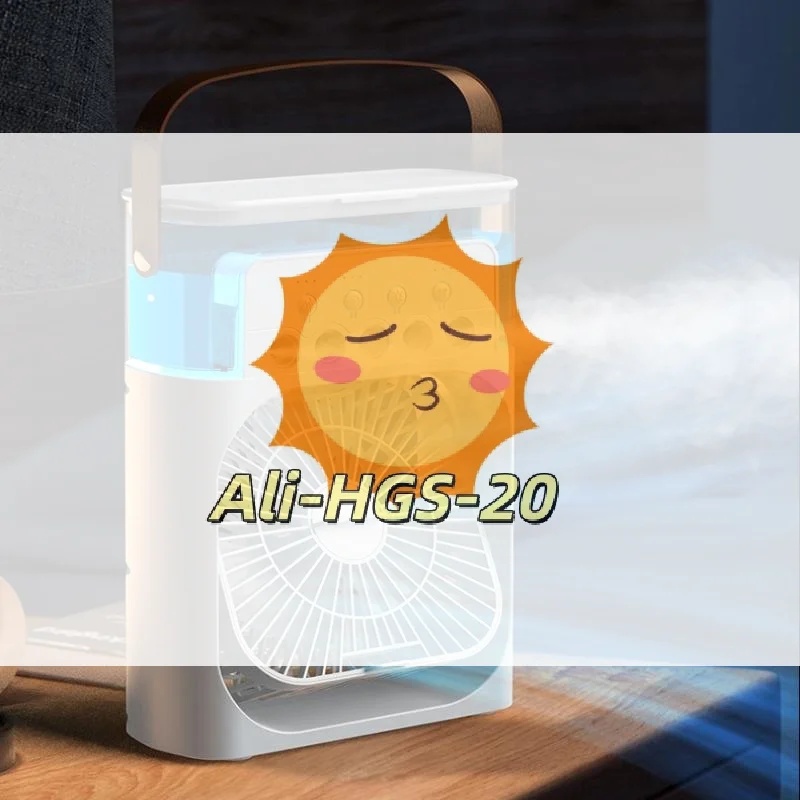 

3-in-1 Portable Fan Air Cooler With 7 Color LED Night Light 5 Hole Humidifier Multifunctional For Home And Office