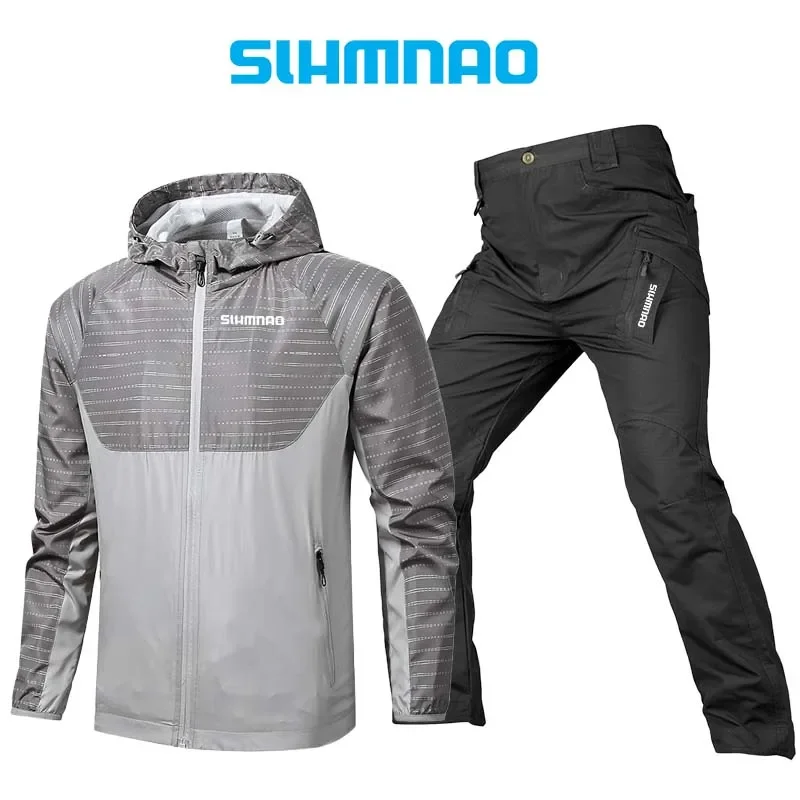 

Outdoor Hiking and Cycling Set, Autumn and Summer Hooded Windproof and Waterproof Fishing Suit, Hunting Tactical Pants
