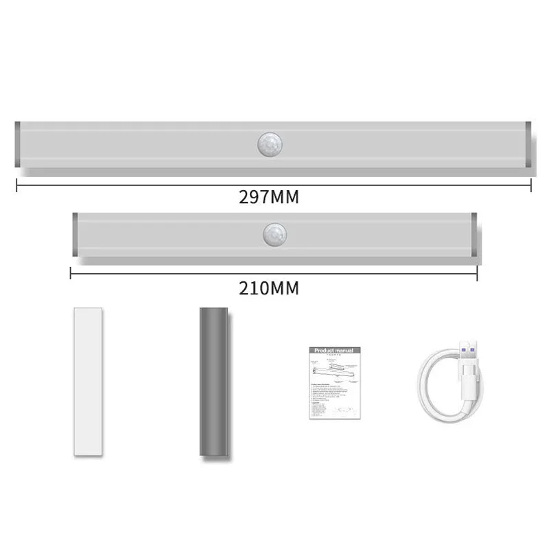 LED 모션 센서 야간 조명, 충전식 마그네틱 독서 램프, 120 ° 회전 조광 조명, 방 침대 옆 주방 홈 장식