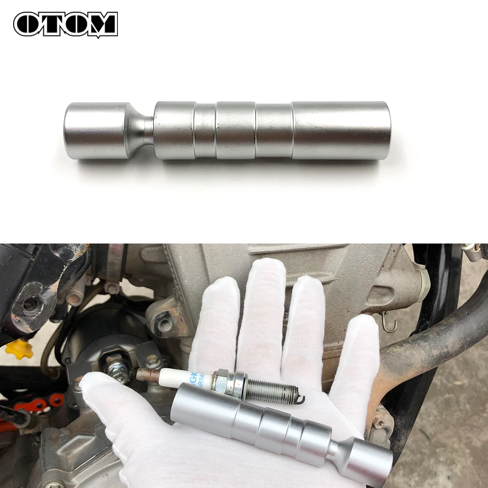 OTOM-Manga de bujía de motocicleta M14, herramienta de desmontaje de llave de 12 ángulos de pared delgada de 3/8 pulgadas para KTM, HONDA, YAMAHA, KXF, YZF