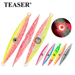 TEASER JIG111 120g 150g 200g 250g Hard Metal Spoon Flashlight Slow Sinking Jigging Artificial Sea Fishing Deepsae Trolling Lure