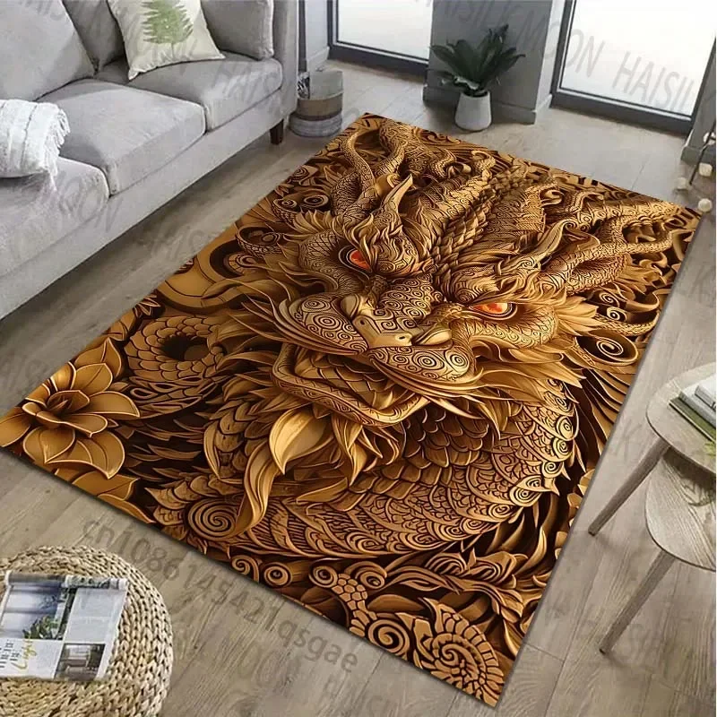 

HD-Oriental Mythical Dragon Креативный ковер с принтом для гостиной, спальни, прикроватной тумбочки, ванной комнаты, напольный коврик, коврик для дивана, домашний де
