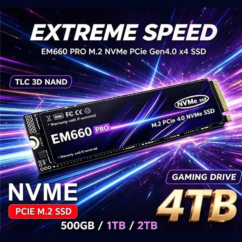 Original EM660 500GB 1TB 2TB 4TB M.2 PCIe 4.0 NVMe Transfer Speed Stable Internal Solid State Drive For Gaming Laptop PC