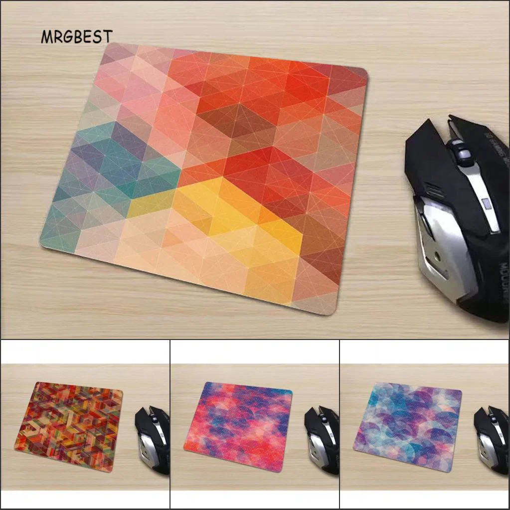 

MRGBEST In Stock Small Size 220x180x2mm Desk Mat Non-slip Soft Rubber Mouse-Pad Geometric Background for Gaming