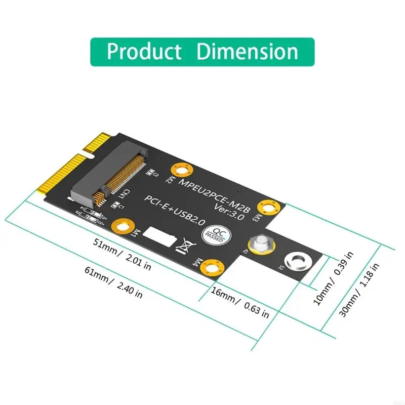 M.2 Clave para mini correas adaptador PCIe Soporte tarjeta doble doble tarjeta 3G Multifunción Conectores
