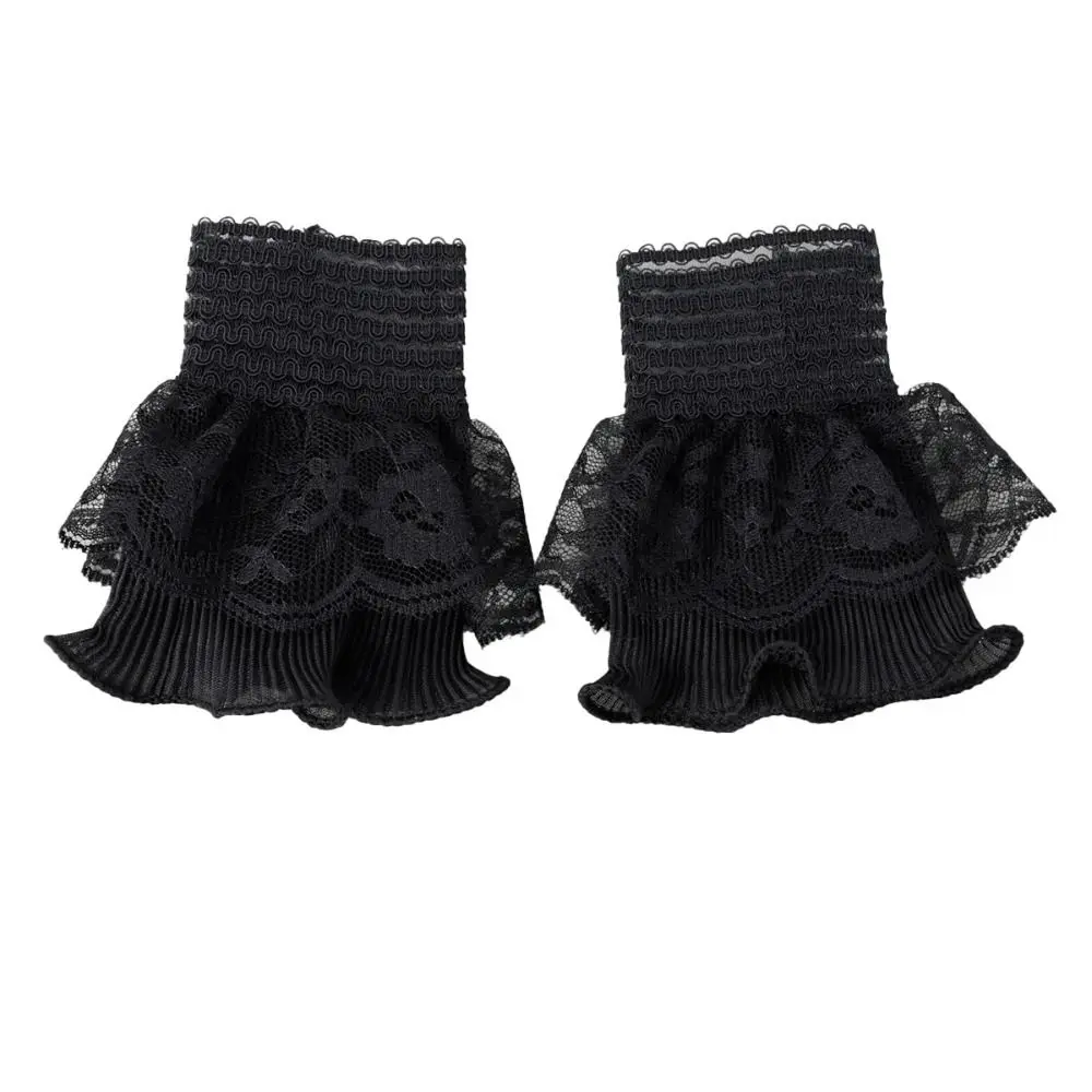 

New Multilayer Ruffle Fake Cuff Detachable White Black Wrist Cuff Sweater Cuffs
