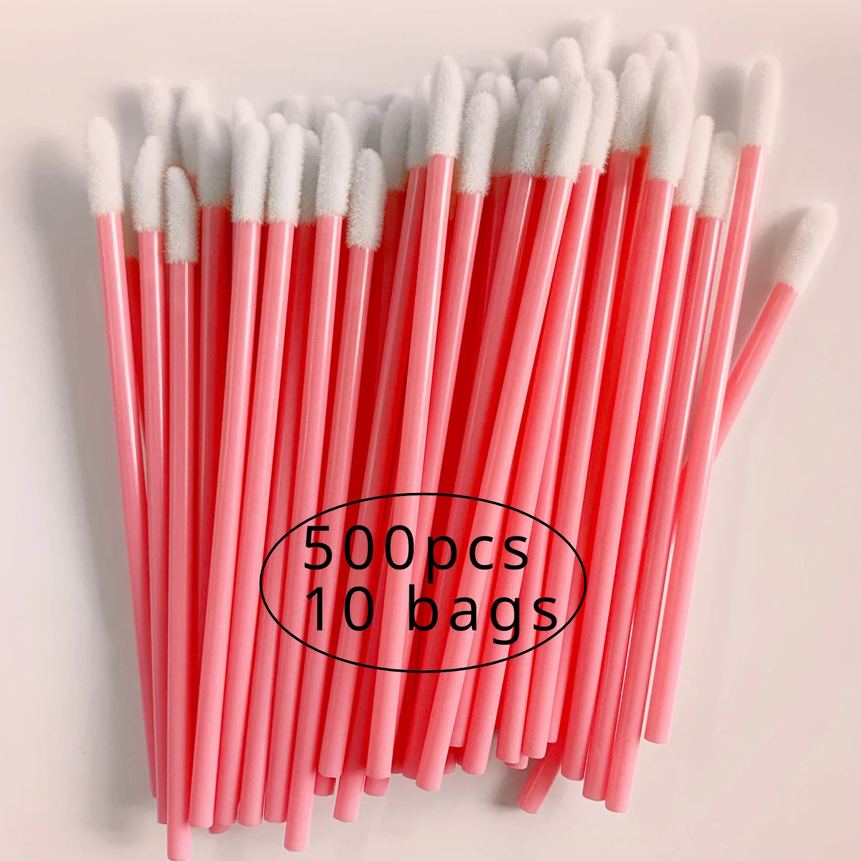 500pcs Disposable Lip Brushes Lipstick Gloss Applicators Makeup Swabs Micro Cleaning Brush Tools For Eyelash Extension