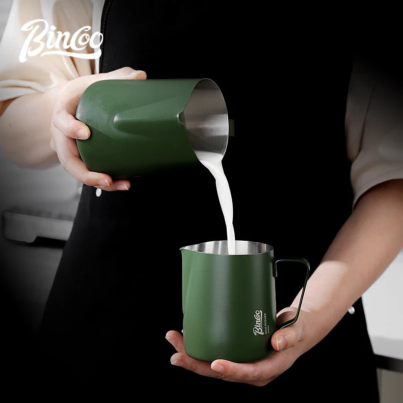 Bincoo 350ml 600ml Turbo Milk Frothing Pitcher Steaming Pitchers Professional Milk Foam Jug Home Barista Kitchen Accessorie