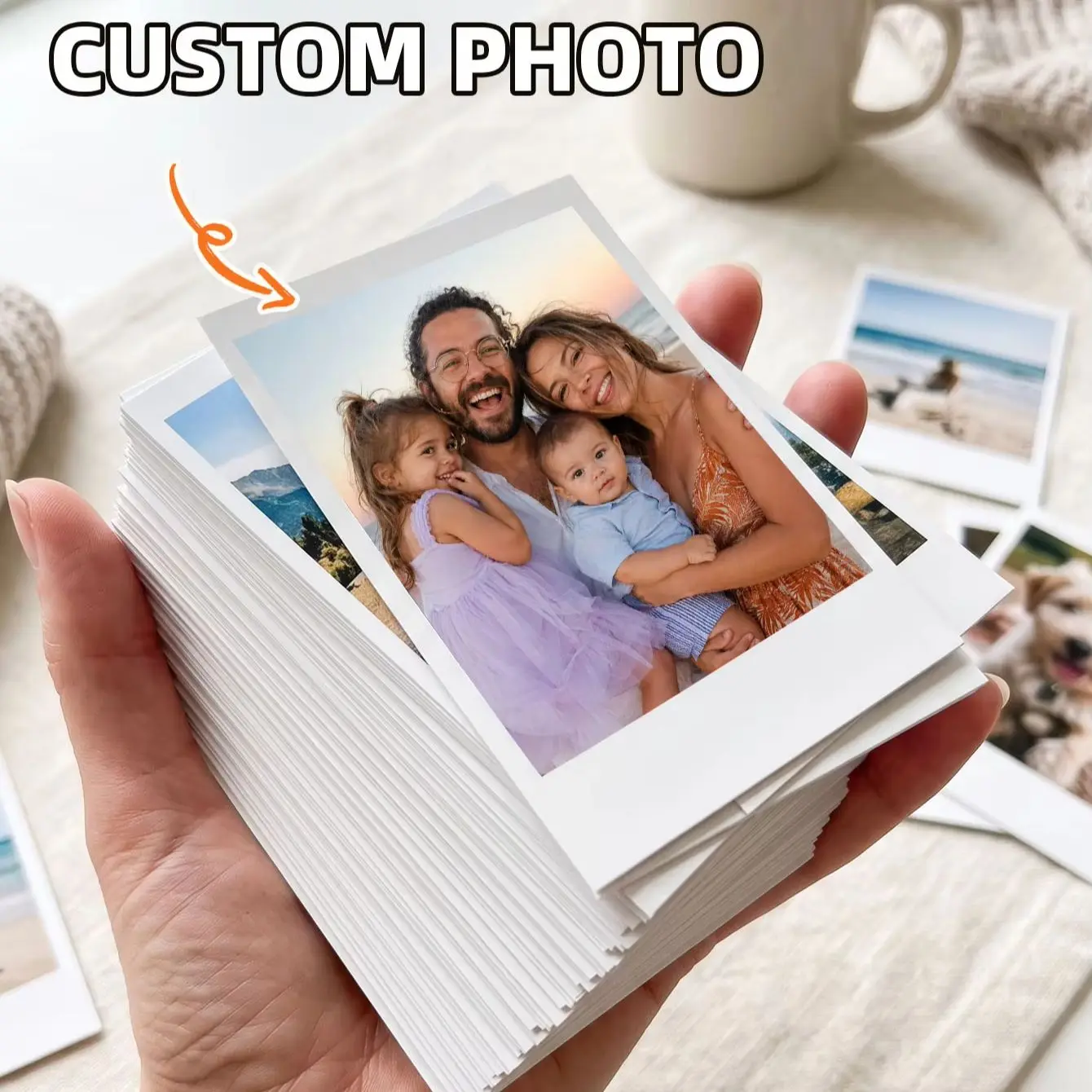 Custom Printed Photo, Personalized Your Picture Photo Print 8.6×5.4cm&3×2cm for Gift Embellishment,Memory Box&Wall Display Decor