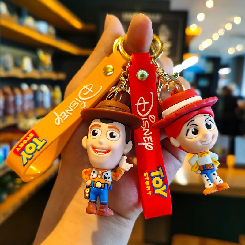 Disney Anime Toy Story Keychains Buzz Lightyear Woody Lotso Keyring Collection Doll Bag Car Accessory Kid Birthday Gifts