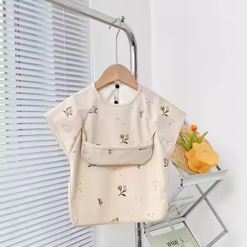 Cute Baby Bibs Toddler Baberos Bavoir Waterproof Short Sleeve Apron Cartoon Animals Children Feeding Smock Bib Baby Stuff 0-6Y - Image 9
