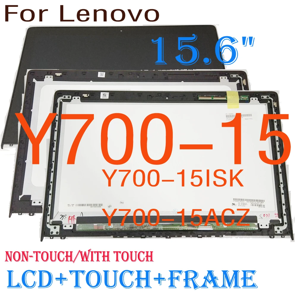 AAA + 15.6 "FHD LCD dla Lenovo Ideapad Y700-15 Y700-15ISK Y700-15ACZ wyświetlacz LCD ekran dotykowy Digitizer zgromadzenie z ramką