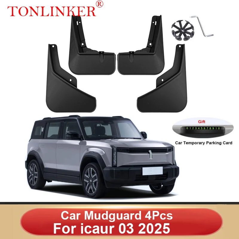

TONLINKER Car Mudguard For iCaur 03 2025 SUV Mudguards Splash Guards Front Rear Fender Mudflaps 4Pcs Accessories