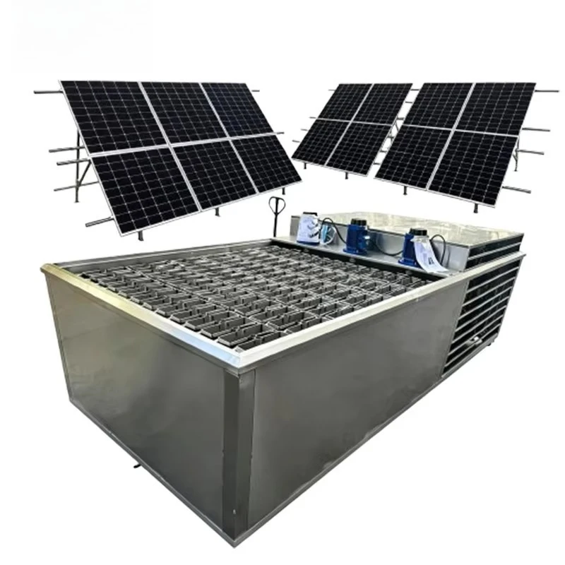 Air-cooled 1000kg Block Ice Machine Industrial Ice Maker With Solar Panel Power Supply