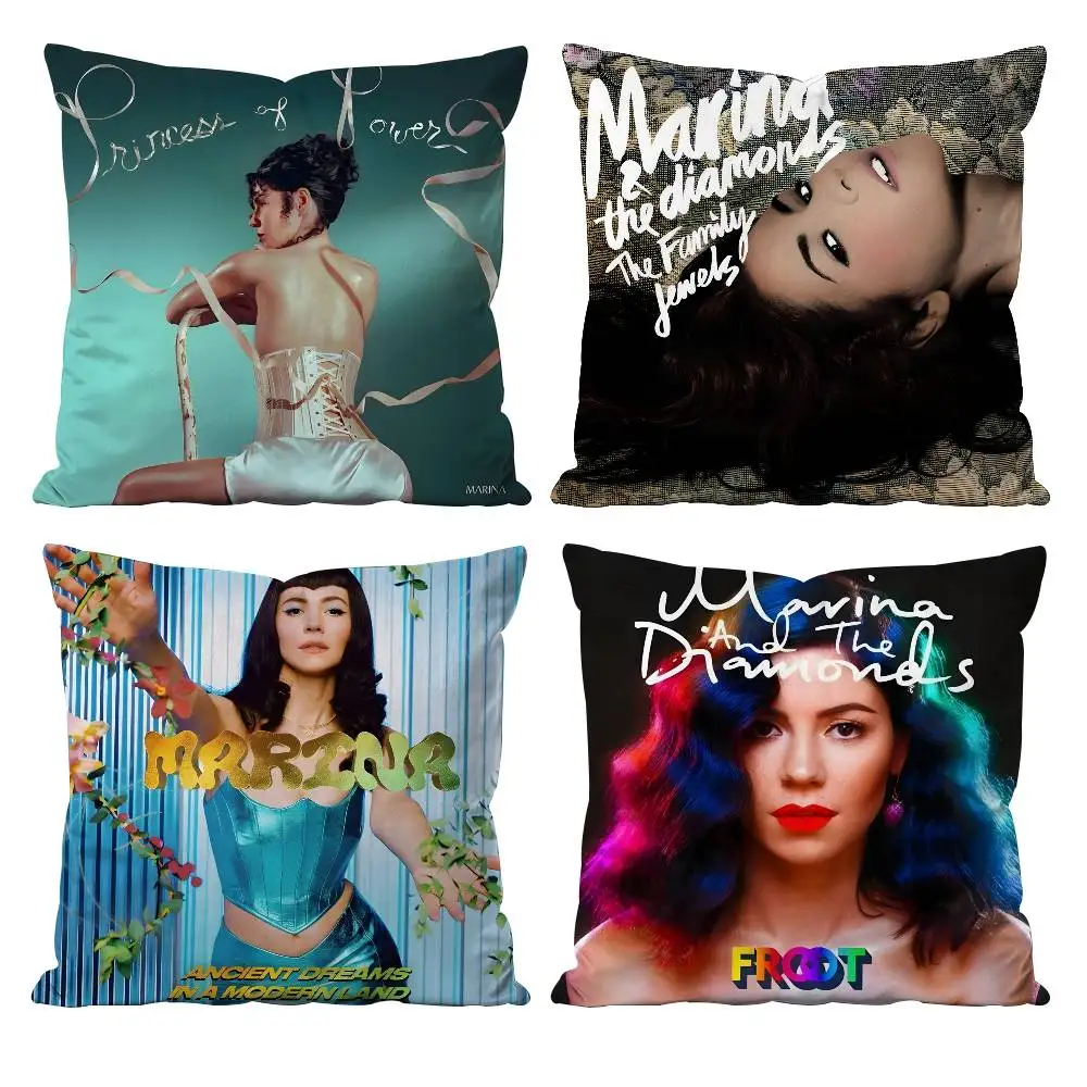 Music Album M-Marina And The Diamonds Pillow Case Pattern Printed Pillowcase For Living Room Sofa Cushion Cover & Bedroom Decor
