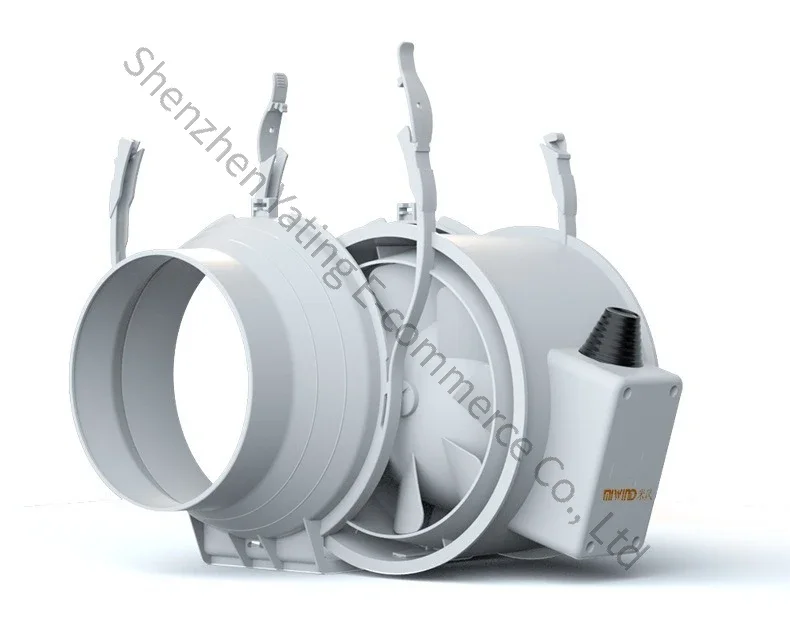 1PC Diagonal Flow Duct Fan Kitchen Fume Exhaust Fan Bathroom Hotel Workshop Ventilation Fan