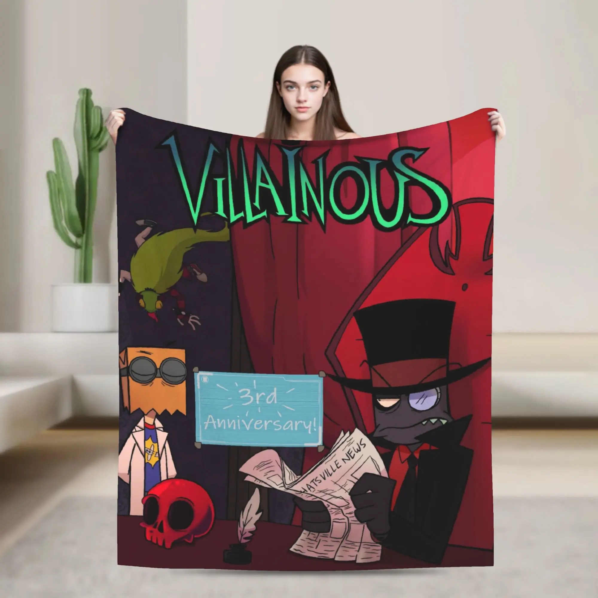 Villainous Comdy Throw Blanket for Couch  Soft Fuzzy Plush Blanket 50x60 Inches Multi-size Bedspread for All Seasons