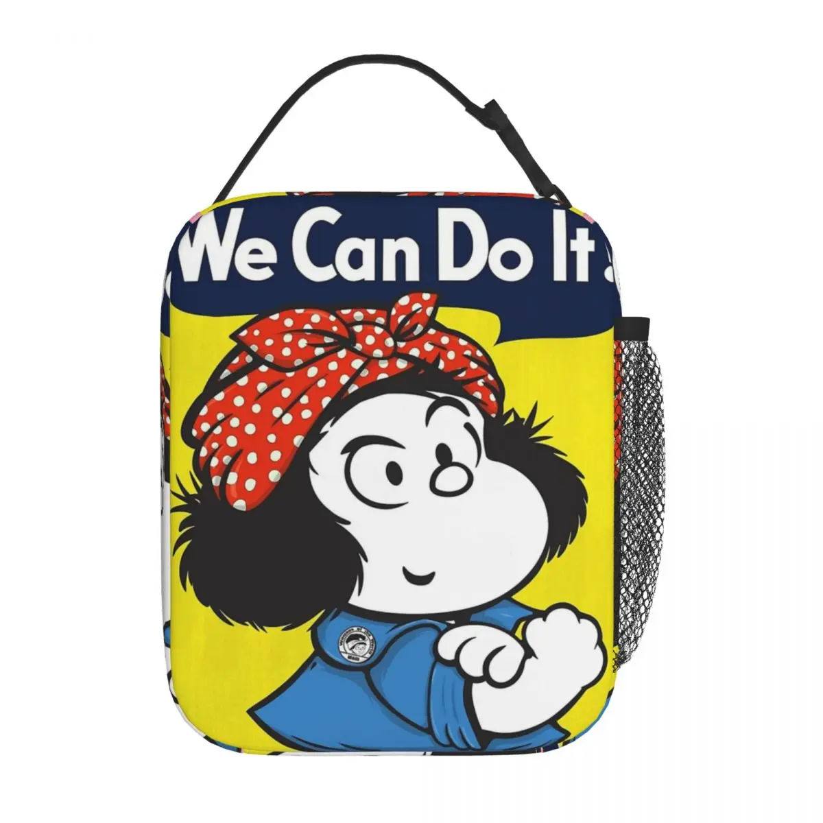 

Mafalda We Can Do It Thermal Insulated Lunch Bag for School Funny Portable Bento Box Men Women Thermal Cooler Food Box