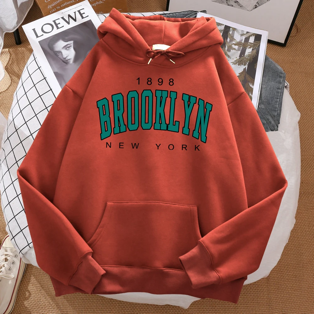 1898 Brooklyn New York Printed Men Hoodie Street Fleecehoody Hipster Autumnsweatshirt Hip Hop Casual Fleece Clothing Woman